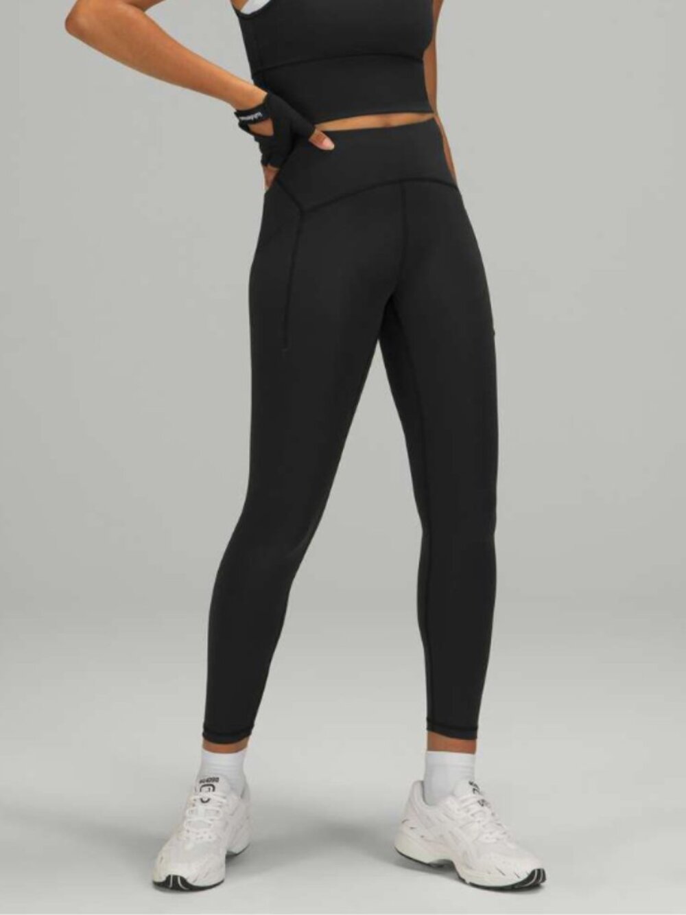 Lululemon Power Thru High Rise Tight 25" Black leggings 6 pockets